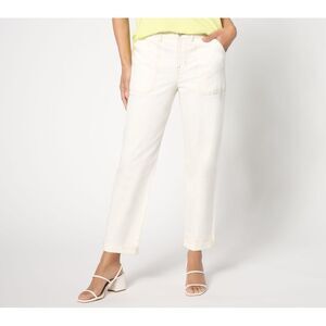 Fashion Women's Plus Sz Pants 24 Boyfriend Jean Fray Hem White A646051